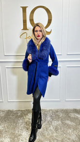 Palton alpaka Ami Electric Blue